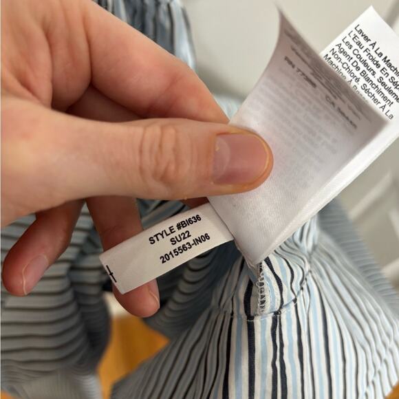 J. Crew Tie-Back Tiered Dress in Blue and White Stripe - Size 18 - Picture 7 of 7